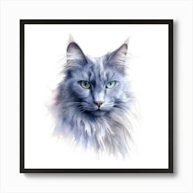 Nebelung Cat Portrait Art Print