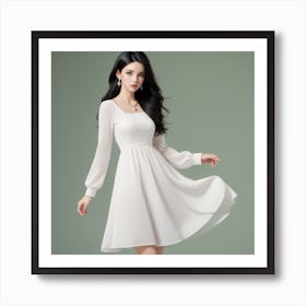White Dress Art Print