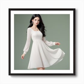 White Dress Poster