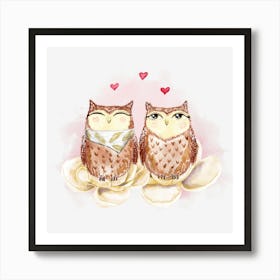 Love Owls Art Print