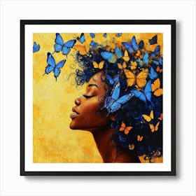 Butterflies In The Hair Art Print