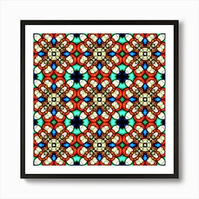 Stained Glass Pattern Texture Face 1 Art Print