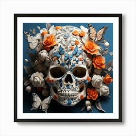 Day Of The Dead Skull paintings art print Art Print