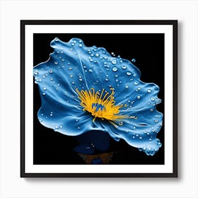 Blue Poppy Flower Art Print