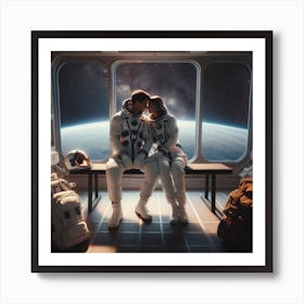 Couple In Space Art Print