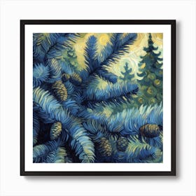 Blue spruce branches 5 Art Print