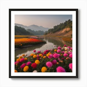 Thailand Flower Field Art Print