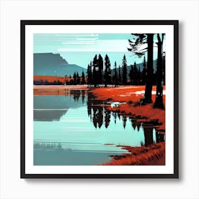 Lake and forest Art Print