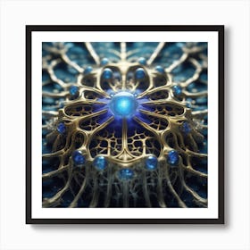 Blue And Gold Art Print