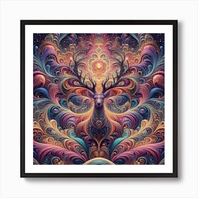 Psychedelic Deer 1 Art Print