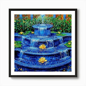 Fountain Of Water Art Art Print