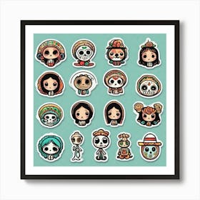 Mexico Sticker 2d Cute Fantasy Dreamy Vector Illustration 2d Flat Centered By Tim Burton Pr (39) Art Print