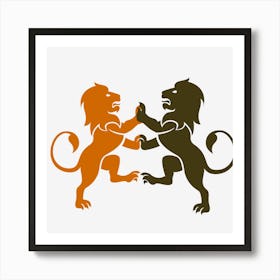 Lions Animals Wild Cats Art Print