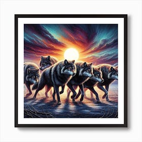 Wolf Pack Art Print