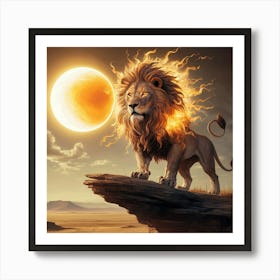 Lion On The Rock 1 Art Print