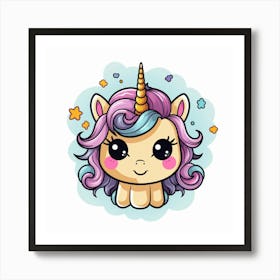 Cute Unicorn 740 Art Print