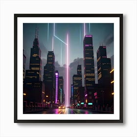 Urban Nights The City Illuminated Art Print