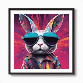 Bunny, New Poster For Ray Ban Speed, In The Style Of Psychedelic Figuration, Eiko Ojala, Ian Davenpo (1) 1 Art Print