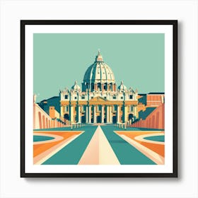 A Vatican City In Rome Minimal Illustration 1719920232 3 Art Print