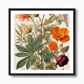 Botanical Flowers Art Print