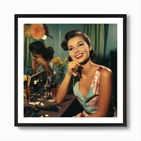Vintage Woman In A Dressing Room Art Print