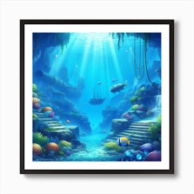 Underwater Scene Art Print