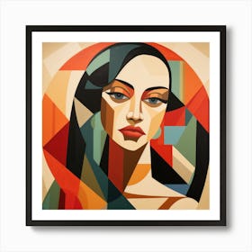 Cubism Ecuadorian Woman 02 Art Print