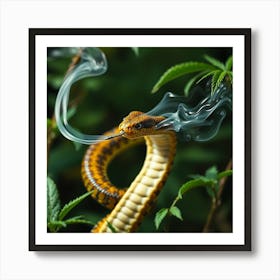 Snake Smoking Art Print