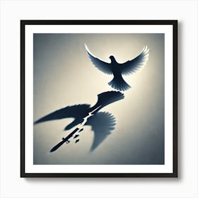 Shadow of Peace Wall Art: A Symbolic Dove Casting Hope for a World Free of War Decor Print Art Art Print