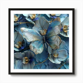 Blue Orchids Art Print