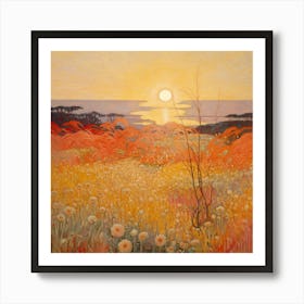 Sunset In The Meadow Art Print