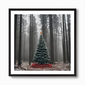 Christmas Tree In The Forest 36 Art Print