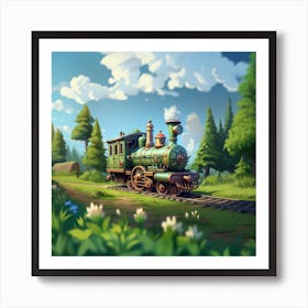 Train In The Forest Art Print