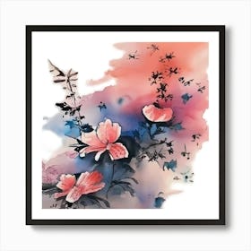 Chinese Flower Painting Art Print