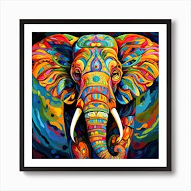 Elephant Painting 12 Art Print