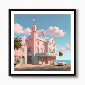 Pink Building Art Print
