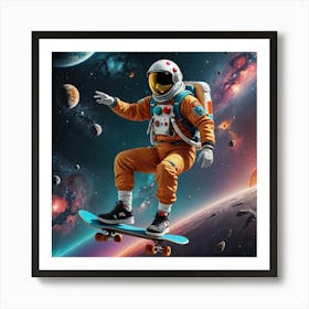 Universum Astronaut Skater Art Print