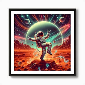 Astronaut In Space Art Print