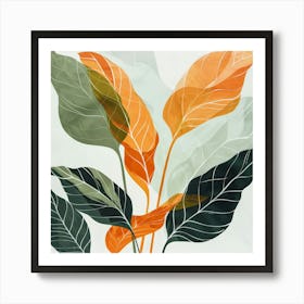 Orange Leaves 3 Art Print