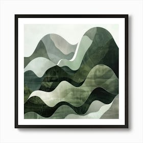 Japanese Watercolour Of Mount Amakarazi 2 Art Print