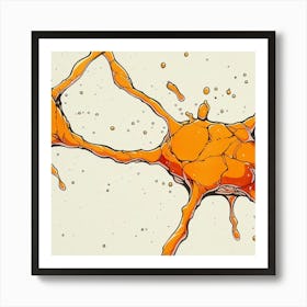 Orange Brain Cells Art Print