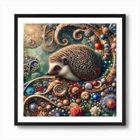 Christmas Hedgehog Art Print