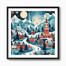 Christmas Village 25 Art Print