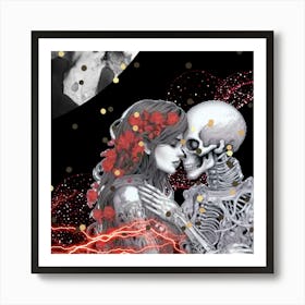 Skeleton Love Art Print