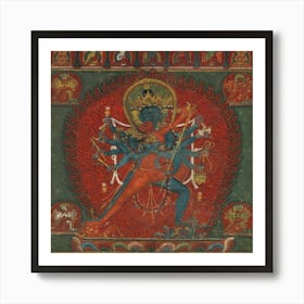 Chakrasamvara And Vajravarahi, Nepal, Kathmandu Valley Art Print