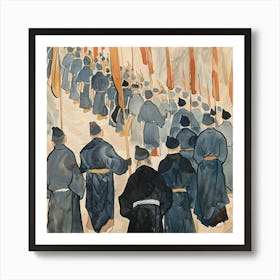 Chinese People Marching Art Print