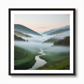 Mist In The Valley Art Print