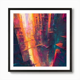 Abstract Art With Its Bold Colours Dynamic Compositions And Expressive Brushstrokes Art Print