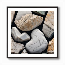 Rocks On A Black Background 2 Art Print