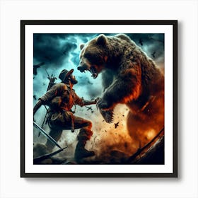 Fight bear Art Print